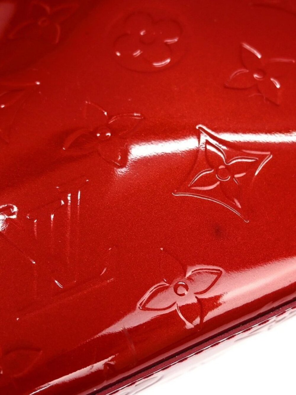 LOUIS VUITTON RED VERNIS READE PM TOTE HANDBAG M91088 MI1006 YQ07250 - Picture 7 of 15